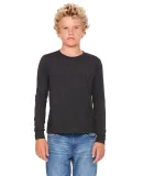 BELLA+CANVAS 3501Y Youth Long-Sleeve T-Shirt in Char blk triblnd