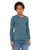 BELLA+CANVAS 3501Y Youth Long-Sleeve T-Shirt in Hthr deep teal