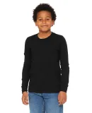 BELLA+CANVAS 3501Y Youth Long-Sleeve T-Shirt in Black heather