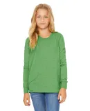 BELLA+CANVAS 3501Y Youth Long-Sleeve T-Shirt in Green triblend