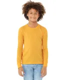 BELLA+CANVAS 3501Y Youth Long-Sleeve T-Shirt in Hthr yllow gold