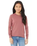 BELLA+CANVAS 3501Y Youth Long-Sleeve T-Shirt in Heather mauve