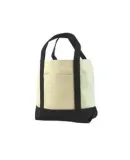 8867 UltraClub Seaside Canvas Boat Tote  BLACK