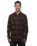 Burnside B8210 Yarn-Dyed Long Sleeve Flannel in Crimson