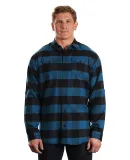 Burnside B8210 Yarn-Dyed Long Sleeve Flannel in Blue/ black