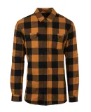 Burnside B8210 Yarn-Dyed Long Sleeve Flannel in Tobacco/ black