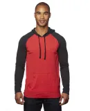 Burnside B8127 Yarn-Dyed Raglan Pullover in Red/ black