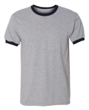 Gildan G860 DryBlend Ringer Tee SPORT GREY/ NAVY