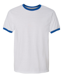 Gildan G860 DryBlend Ringer Tee WHITE/ ROYAL