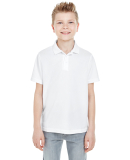 8210Y UltraClub® Youth Cool & Dry Mesh Piqué Pol WHITE