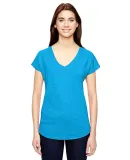 6750VL Anvil - Ladies' Triblend V-Neck T-Shirt  HTHR CARIB BLUE