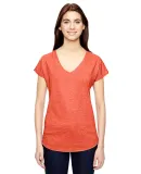 6750VL Anvil - Ladies' Triblend V-Neck T-Shirt  HEATHER ORANGE