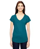 6750VL Anvil - Ladies' Triblend V-Neck T-Shirt  HTH GALAP BLUE