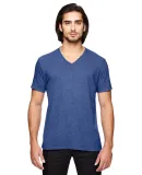 6752 Anvil  Triblend V-Neck T-Shirt in Heather blue