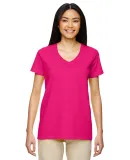 5V00L Gildan Heavy Cotton™ Ladies' V-Neck T-Shir in Heliconia