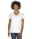 5V00L Gildan Heavy Cotton™ Ladies' V-Neck T-Shir in White