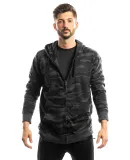 B8615 Burnside - Camo Full-Zip Hooded Sweatshirt in Black camo