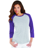 L3530 LAT - Ladies' Fine Jersey Three-Quarter Slee in Vn hthr/ vn purp