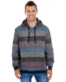 B8603 Burnside - Printed Striped Fleece Sweatshirt in Red/ black