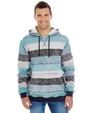 B8603 Burnside - Printed Striped Fleece Sweatshirt in Lt blue/ black