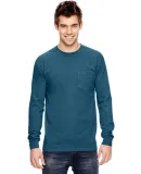 4410 Comfort Colors - Long Sleeve Pocket T-Shirt in Topaz blue