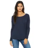 Bella 8852 Womens Long Sleeve Flowy T-Shirt With R in Midnight