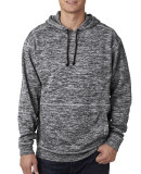 8613 J. America - Cosmic Poly Hooded Pullover Swea in Charcoal fleck