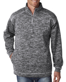 8614 -J. America - Cosmic Fleece 1/4 Zip Pullover  in Charcoal fleck