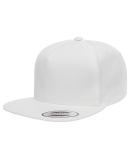 6007 Yupoong Five-Panel Flat Bill Cap WHITE