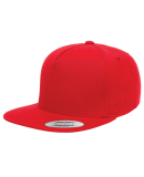 6007 Yupoong Five-Panel Flat Bill Cap RED