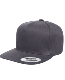 6007 Yupoong Five-Panel Flat Bill Cap DARK GREY