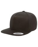 6007 Yupoong Five-Panel Flat Bill Cap BLACK