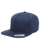 6007 Yupoong Five-Panel Flat Bill Cap NAVY