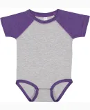 4430 Rabbit Skins Fine Jersey Infant Baseball Ragl in Vn hthr/vn purp