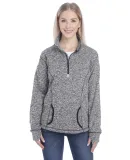 8617 J. America Women's Cosmic Fleece Quarter Zip  CHAR FLK/ BLACK