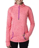 8617 J. America Women's Cosmic Fleece Quarter Zip  FRE CRL/ MAGENTA