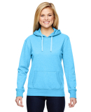  8860 J. America Women's Glitter French Terry Hood in Maui blue