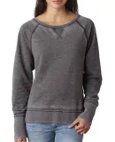 8927 J. America Women's Zen Fleece Raglan Sleeve C DK SMOKE/ DK SMK