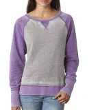 8927 J. America Women's Zen Fleece Raglan Sleeve C CEMENT/ VERY BRY