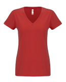 Next Level 6480 Women's Sueded Short Sleeve V in Red