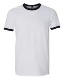 988AN Anvil Lightweight Ringer T-Shirt in White/ black