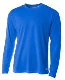 N3253 A4 Drop Ship Men's Long Sleeve Crew Birds Ey ROYAL