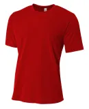 N3264 A4 Drop Ship Men's Shorts Sleeve Spun Poly T in Scarlet