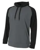 N4234 A4 Drop Ship Men's Color Block Tech Fleece H in Graphite/ black