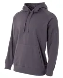 N4237 A4 Drop Ship Men's Solid Tech Fleece Hoodie in Graphite