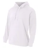 N4237 A4 Drop Ship Men's Solid Tech Fleece Hoodie in White