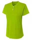 NW3143 A4 Drop Ship Ladies' Tek 2-Button Henley Sh LIME