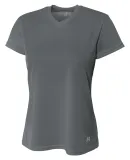 NW3254 A4 Drop Ship Ladies' Shorts Sleeve V-Neck B in Graphite