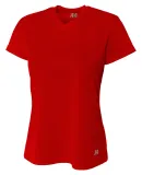 NW3254 A4 Drop Ship Ladies' Shorts Sleeve V-Neck B in Scarlet