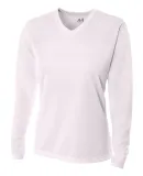 NW3255 A4 Drop Ship Ladies' Long Sleeve V-Neck Bir WHITE